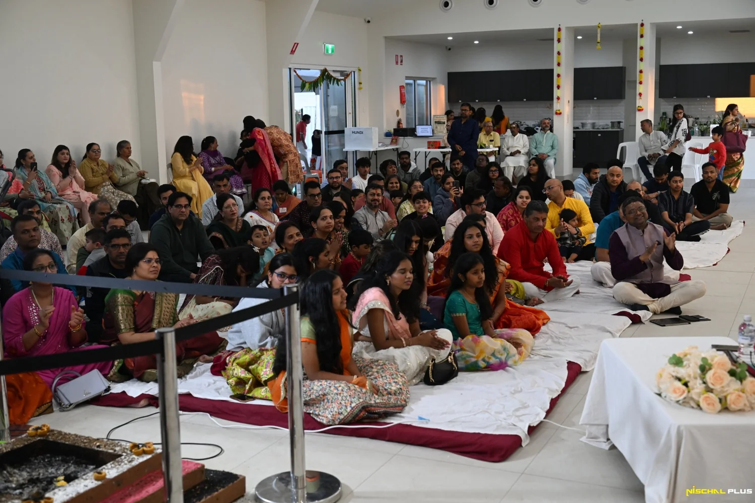 Families gathered at the Temple