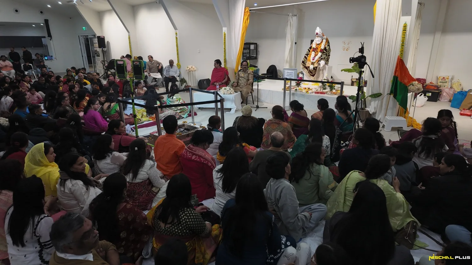 Devotees in the Temple hall